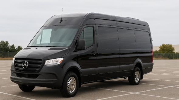 Exterior of Charter Bus Company Blue Springs's 14 Passenger Sprinter Limousine in Blue Springs