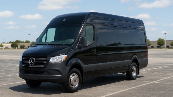 Exterior of Charter Bus Company Independence's 14 Passenger Sprinter Limousine in Independence
