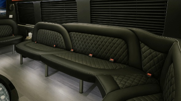 Interior of Charter Bus Company Independence's 18 Passenger Party Bus in Independence