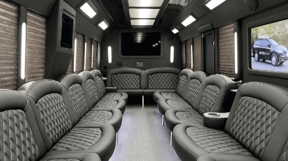 Interior of Charter Bus Company Kansas City's 20 Passenger Party Bus in Kansas City