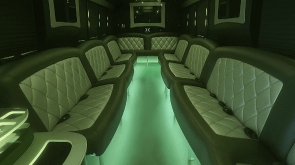 Interior of Charter Bus Company Kansas City's 30 Passenger Party Bus in Kansas City