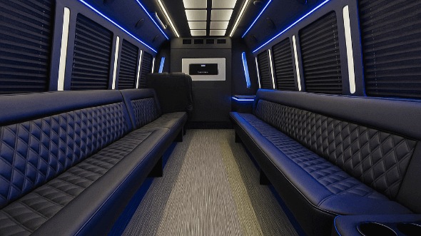 Interior of Charter Bus Company St. Peters's 40 Passenger Party Bus in St. Peters