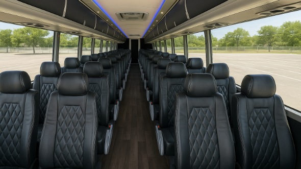 Interior of Charter Bus Company Springfield's 47 Passenger Charter Bus in Springfield