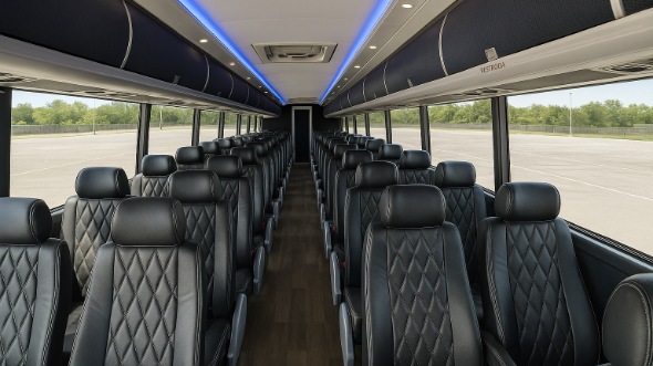 Interior of Charter Bus Company Springfield's 55 Passenger Charter Bus in Springfield