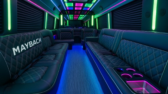 springfield 25 passenger party bus interior