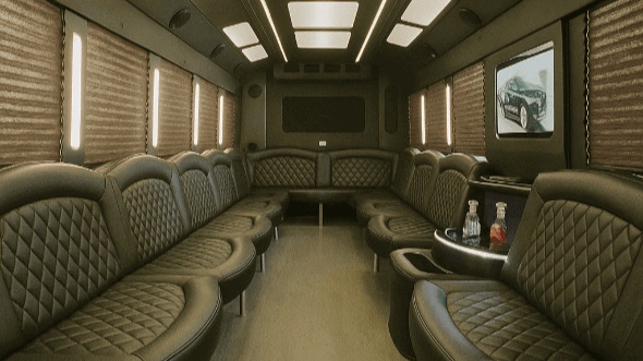 springfield 28 passenger party bus inside